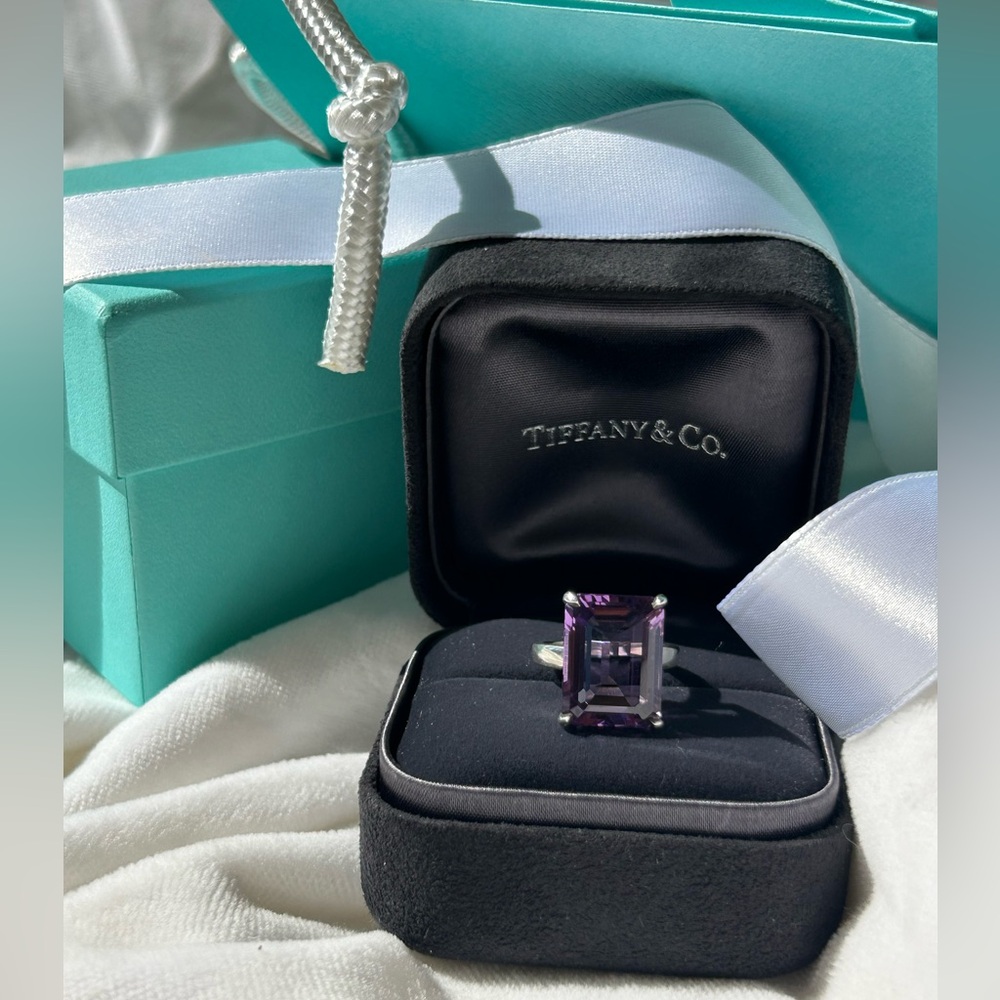 Tiffany & Co. Sterling Silver & Amethyst "Sparklers" Ring